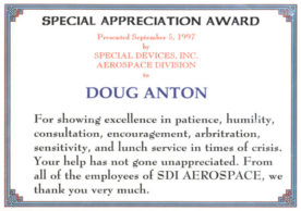 APPRECIATION AWARD